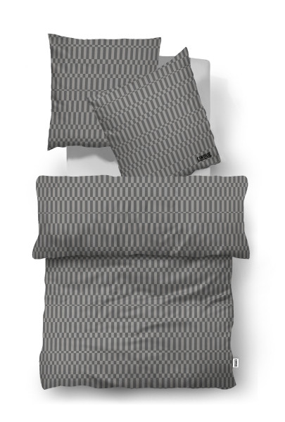 Bettwäsche Satin CINQUE in grau aus Baumwolle