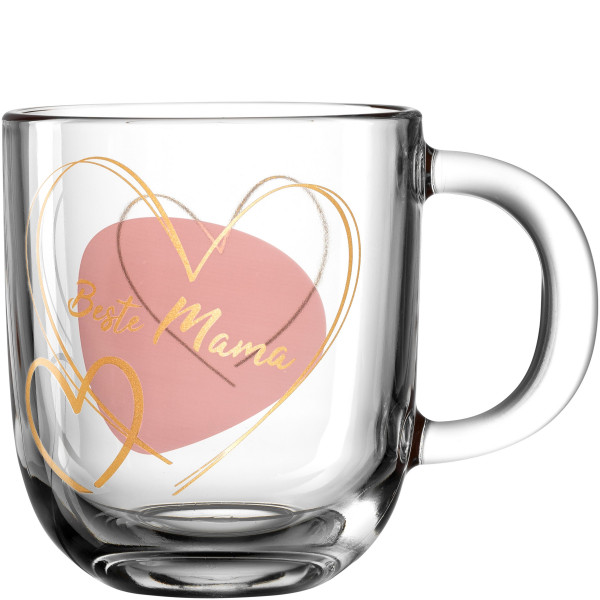 Henkelbecher LEONARDO EMOZIONE in apricot aus Glas
