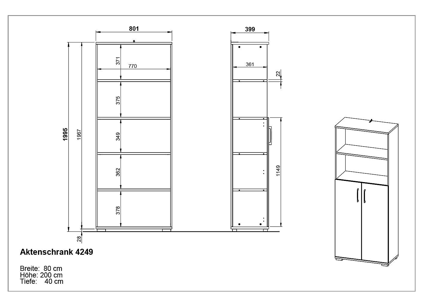 Aktenschrank PROFI 2.0 | Büroschränke | Schränke & Regale | Möbel | Alles  Wohnen dieser Welt im Einrichtungs-Centrum und auf