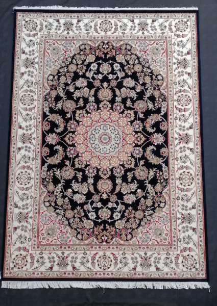Teppich MEDALLION in blau aus Mischgewebe