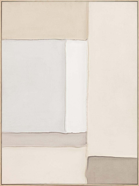 Gemälde FABRIC FLOW in beige aus Holz