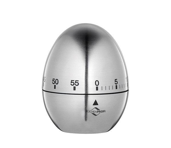 Timer EGG in silberfarben aus Edelstahl