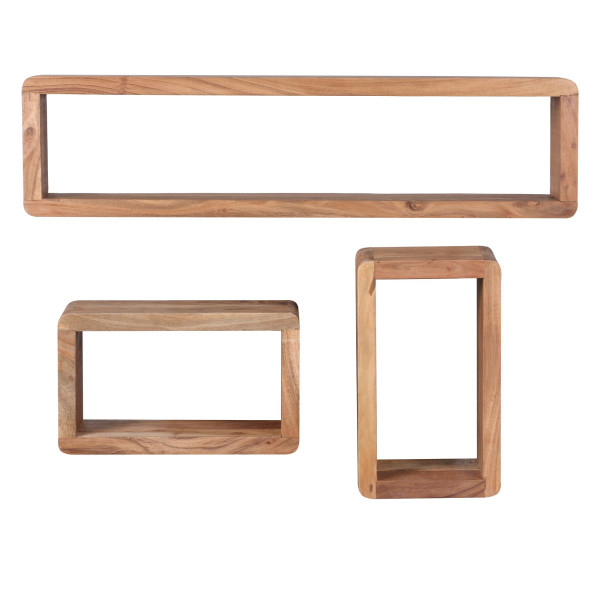 Wandregal BOHA in braun aus Holz