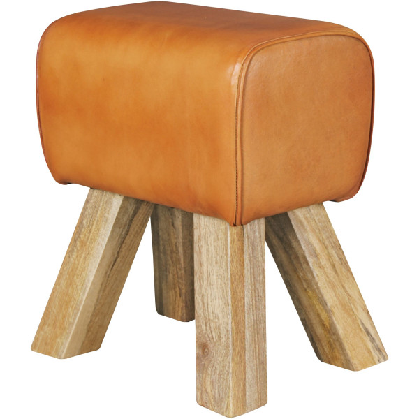 Hocker in braun aus Leder