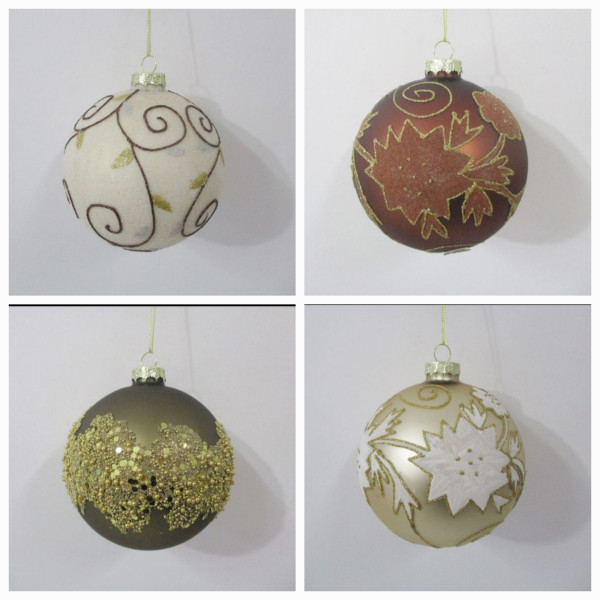 Weihnachtskugel MIX DECOR in creme aus Glas