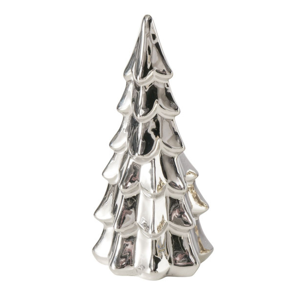 Weihnachtsbaum DORINO in silberfarben aus Porzellan