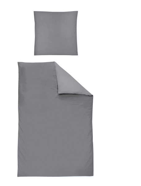 Bettwäsche PARIS Mako-Satin in graphit aus Baumwolle