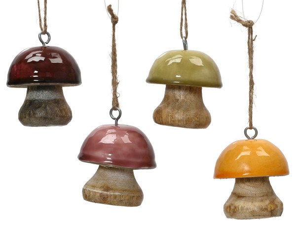 Christbaumschmuck Hänger PILZ in natur aus Mango