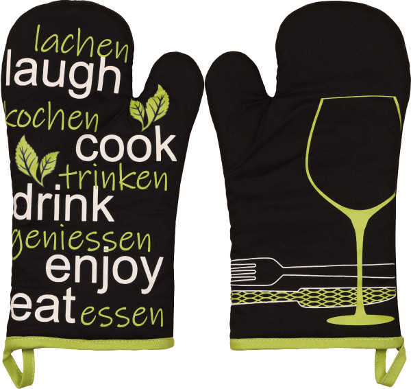 Ofenhandschuh ENJOY in mehrfarbig aus Baumwolle