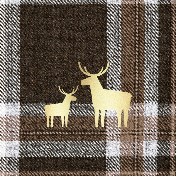 Servietten CHECK AND DEER in braun aus Papier