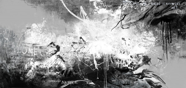 Aludibondbild ABSTRACT BLACK &