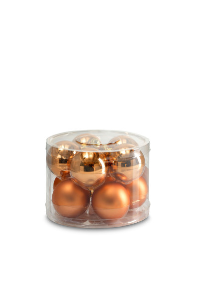 Weihnachtskugel-Box BRANDY in kupferfarben aus Glas