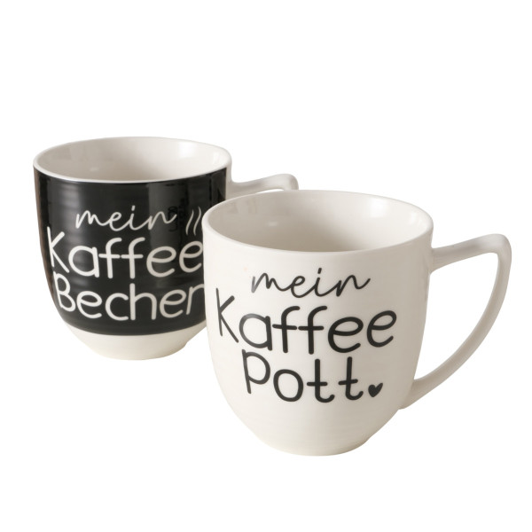 Henkelbecher KAFFEEPOTT in mehrfarbig aus Porzellan