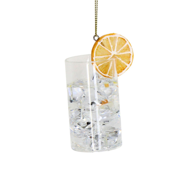 Weihnachtskugel COCKTAIL GIN TONIC in klar aus Glas