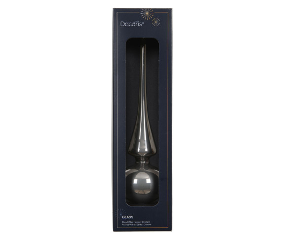 Baumspitze ZART GRAU in grau aus Glas