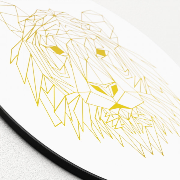 Glasbild GOLD-POLYGON LION