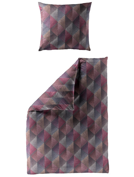 Bettwäsche Mako-Satin plum aus Baumwolle