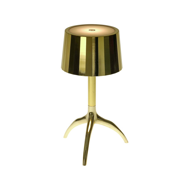 Tischleuchte LED CORNO in goldfarben aus Aluminium