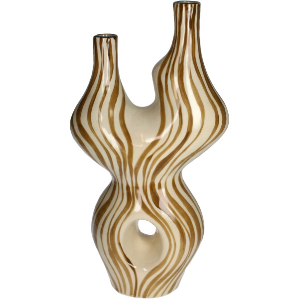 Vase ORGANIC STRIPES BROWN