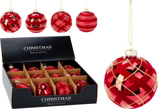 Weihnachtskugel in rot aus Glas