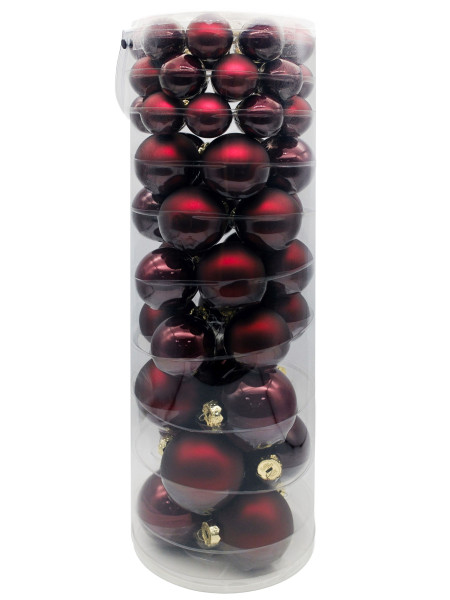 Weihnachtskugel-Box SMOOTH PORT in bordeaux aus Glas