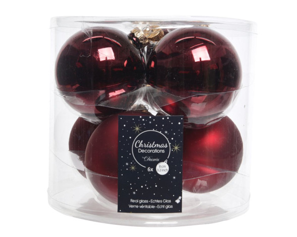 Weihnachtskugel-Box OCHSENBLUT in Ochsenblut aus Glas