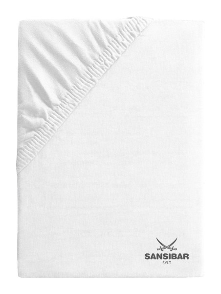 Spannbettlaken SANSIBAR Jersey in weiß aus Mischgewebe