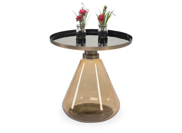 Beistelltisch HARPER CABINDA in anthrazit aus Messing