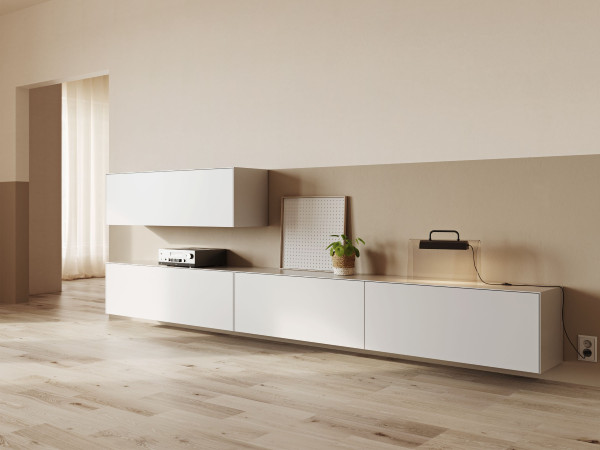 Lowboard NEX PUR BOX in weiß aus Lack