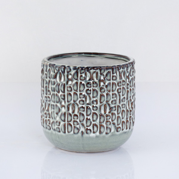 Vase in grau aus Keramik