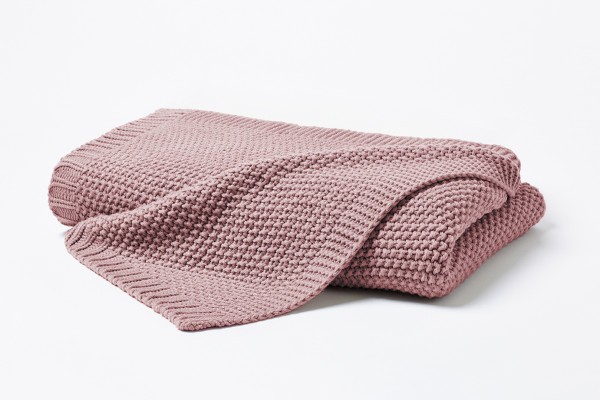 Decke STRICK in rose aus Polyacryl