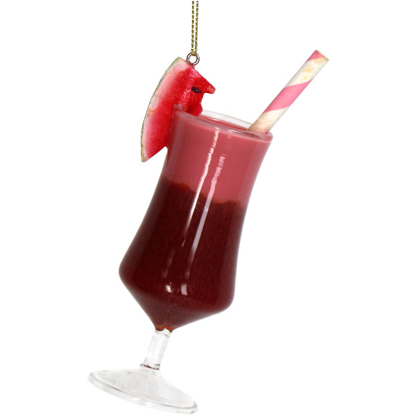 Weihnachtskugel COCKTAIL WATERMELON in rot aus Glas