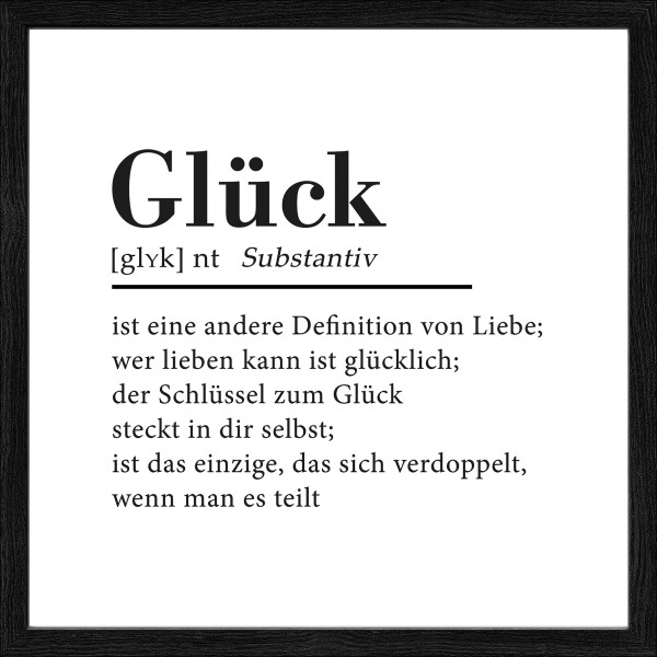 Gerahmtes Bild GLÜCK