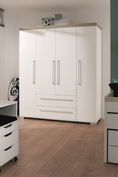 Kleiderschrank PAIDI KIRA in kreideweiß aus Dekor