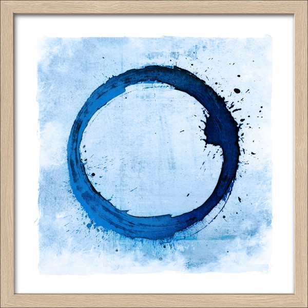 Gerahmtes Bild ONLY THE BLUE in mehrfarbig aus Glas satiniert