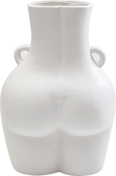 Vase Donna in weiß aus Keramik