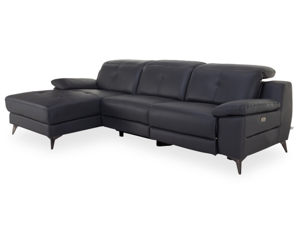 Polsterecke HARPER HORSENS in grau aus Leder/Stoff