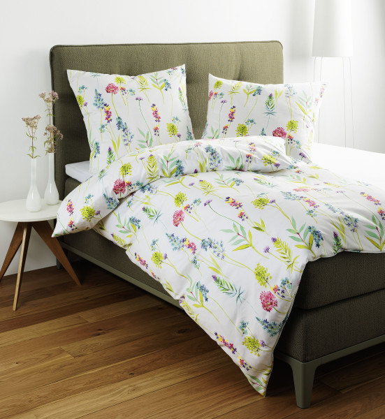 Bettwäsche PALERMO Mako-Satin in weiß aus Baumwolle