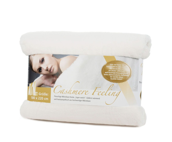 Wohndecke Cashmere wollweiß in weiß aus Polyester