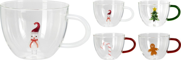 Teeglas XMAS in klar aus Glas