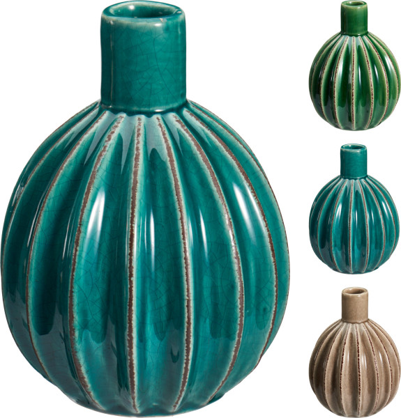 Vase RILLE in mehrfarbig aus Dolomit