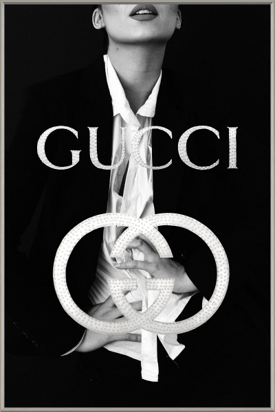 Bild LADY IM SMOKING in schwarz/weiß aus Kunststoff