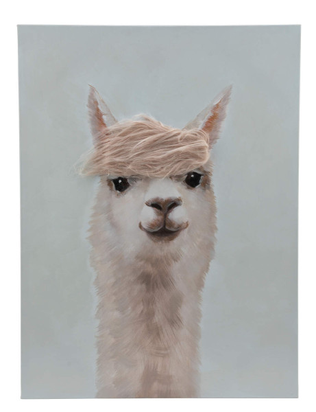 Keilrahmenbild Alpaka in creme aus Baumwolle