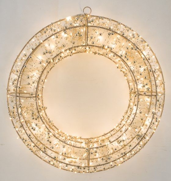 Kranz LED in goldfarben aus Metall