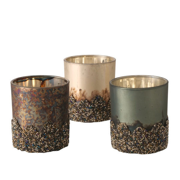Teelichthalter PATIO in mehrfarbig aus Materialmix