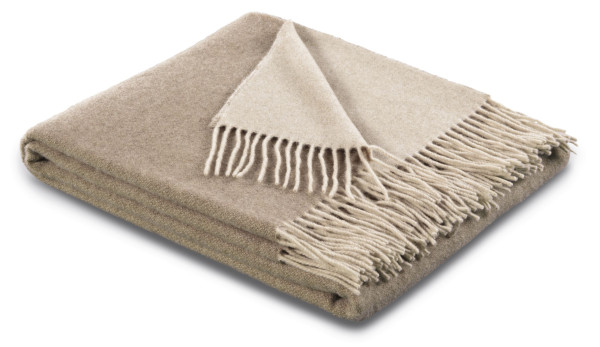Plaid natur-sand in mehrfarbig aus Mischgewebe