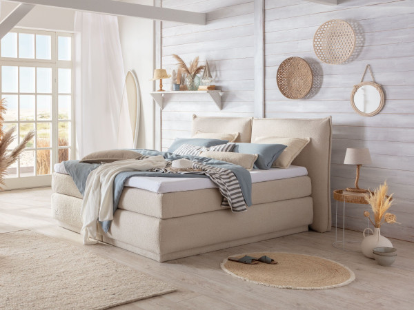 Boxspringbett SANSIBAR VINTERDAL in vanille aus Stoff