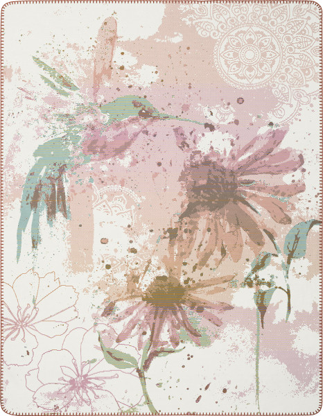 Wohndecke KOLIBRI in rosa aus Mischgewebe