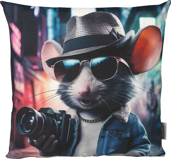 Kissenhülle PAPARAZZI RAT in braun aus Mischgewebe