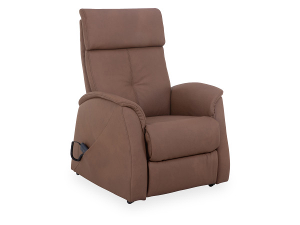 Relaxsessel himolla BIBERKOPF in taupe aus Leder